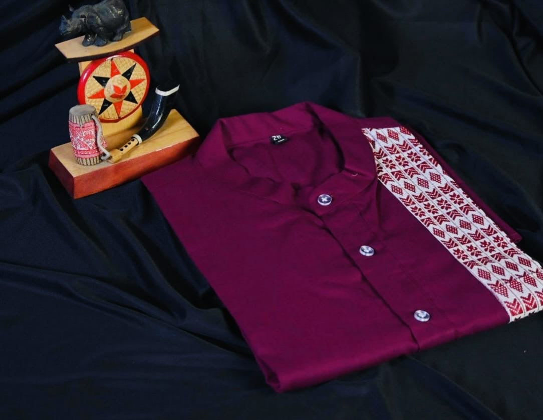 MEN’S SHIRT WITH TRADITIONAL MOTIF OF ASSAM